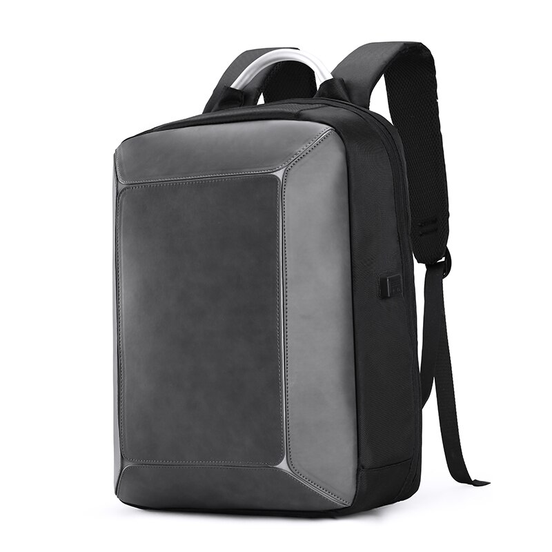 Laptop rygsæk 15.6 tommer usb-opladning nylon vandtæt taske mænd tyverisikring rygsæk forretning rejsetaske skoletaske til dreng: Grå