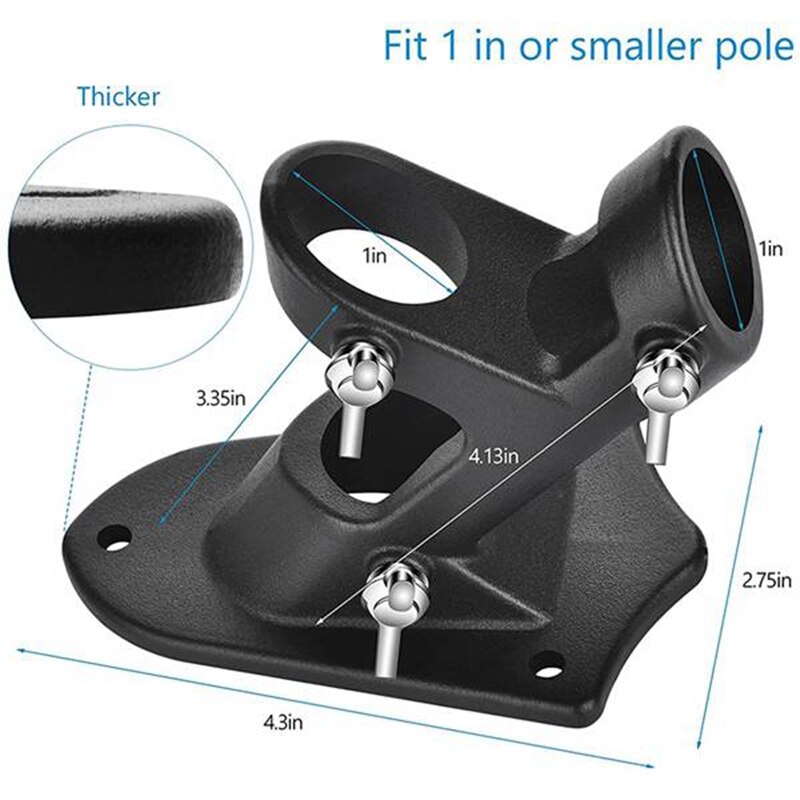 Supporto per asta bandiera staffa di montaggio per asta bandiera a doppia posizione per staffa di montaggio per asta bandiera in alluminio acciaio casa