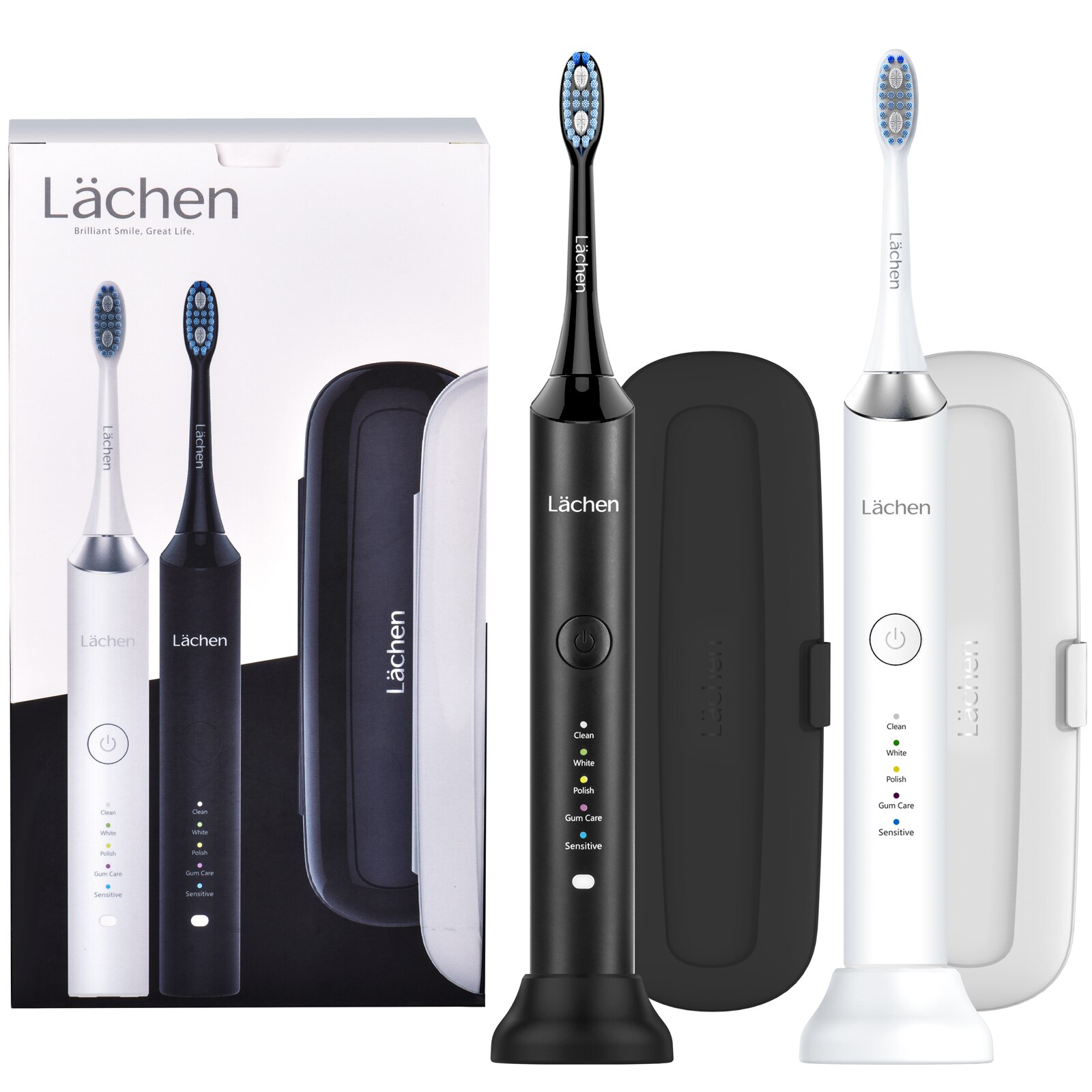 Double Sonic Electric Toothbrush H9 Adult Timer 5 Mode Rechargeable Tooth 10 Replacement Brush Heads 2 Travle Case toothbrush
