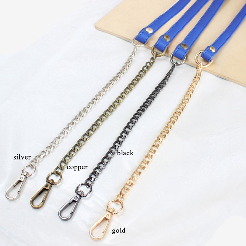 120cm PU Leather Gold Metal Chain Shoulder Bag Strap Buckle Handle DIY Repalcement Solid Handbag Bag Accessories Correa Bolso