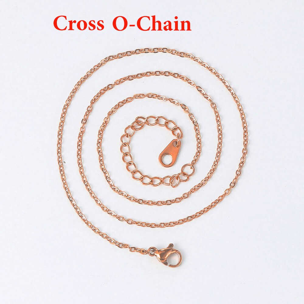 Cross chain & box chain necklaces for women stainless steel chain diy jewelry thin minimalist necklace jewelry  c026: Cross o chain 2