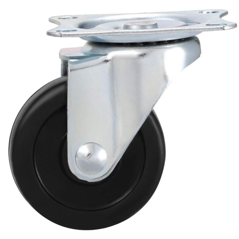 12Pcs 2 Inch Dia Heavy Duty Black Polyurethane Swivel Castor Wheels Trolley Furniture Caster
