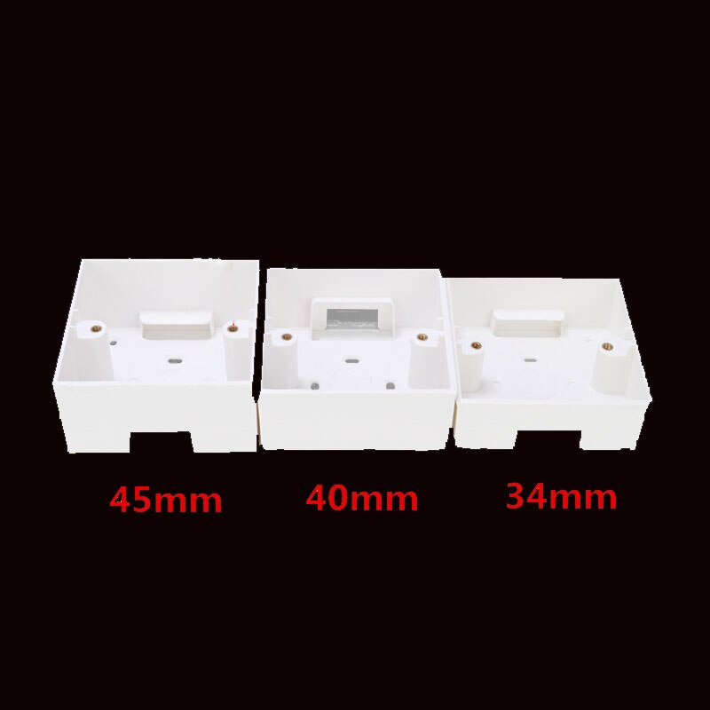86 Type Surface Mounted Bottom PVC Box Universal Switch Socket Junction Box Wall Mount Switch Box 34mm 40mm 45mm