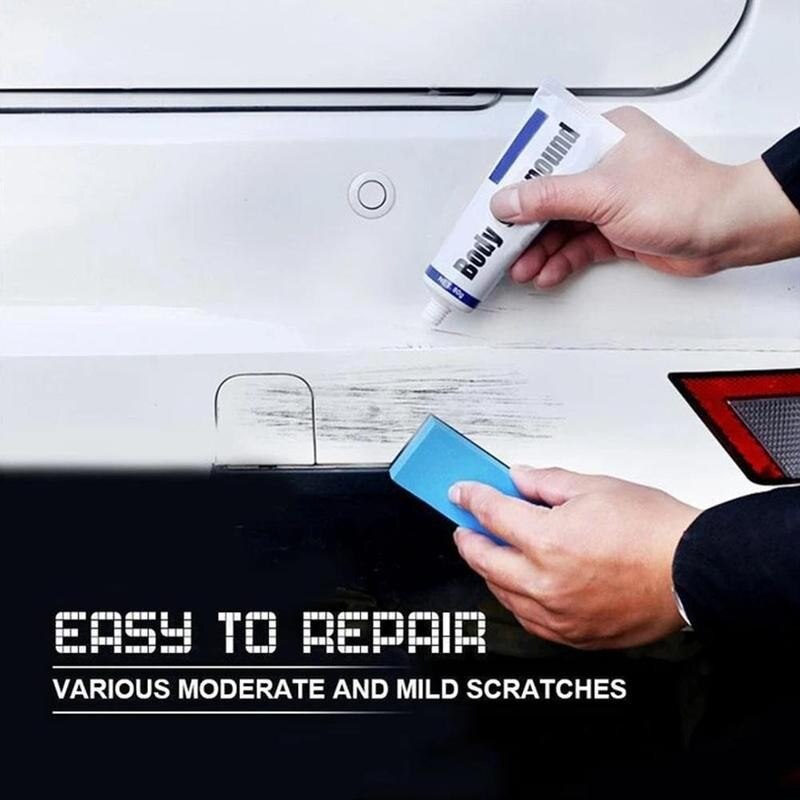 Kit de décapant de voiture de cire composée de carrosserie Kit de polissage de peinture de voiture peinture cire à gratter voiture pâte carrosserie Auto éponge réparation X2U6