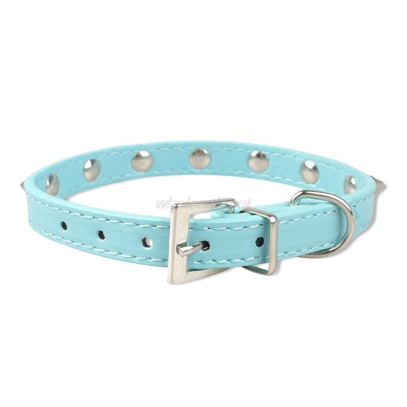 1 Rij Leuke Klinknagels Beslagen Halsband Puppy Cat Halsbanden Voor Kleine Honden Chihuahua Yorkies Neck Voor 8-18 &quot;Roze Kleur