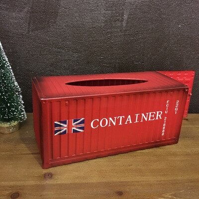 Amerikaanse Retro Industriële Stijl Container Iron Tissue Box Restaurant Tafel Plaatsing Persoonlijkheid Decoraties: 001