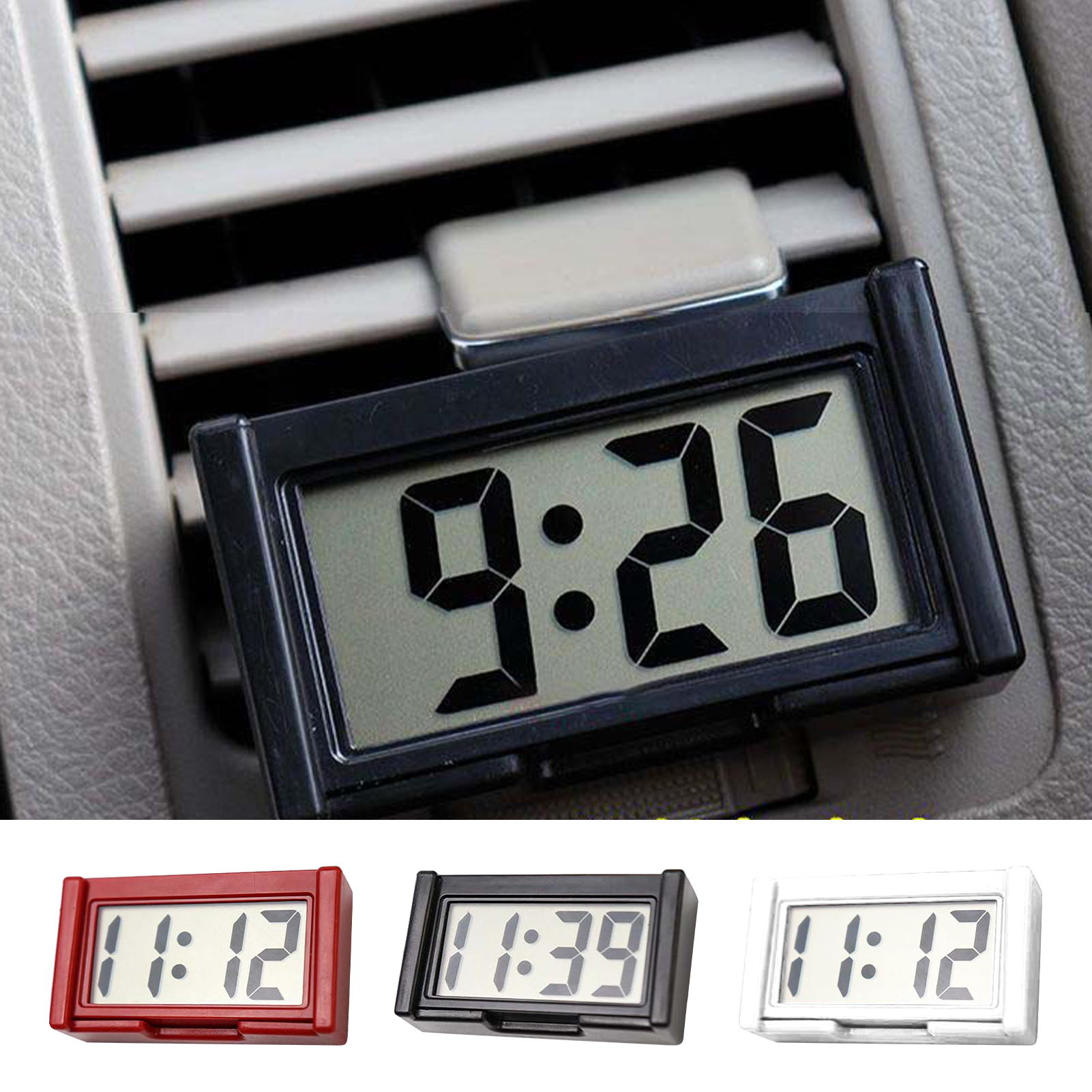 Digitale Auto Klok Kleine Auto Dashboard Klok Zelfklevende Stick Mini Digitale Klok Auto Accessoires Voor Voertuigen Vrachtwagen Dashboard