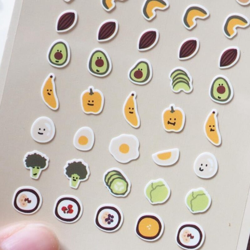 Korea suatelier mini serie papir klistermærker søde frugter grøntsager udstansninger gør-det-selv scrapbog hjem dekorative sonia leverandør