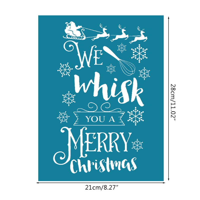 Wij Wensen U Een Vrolijk Kerstfeest Zelfklevende Zeefdruk Stencil Teken H3CF