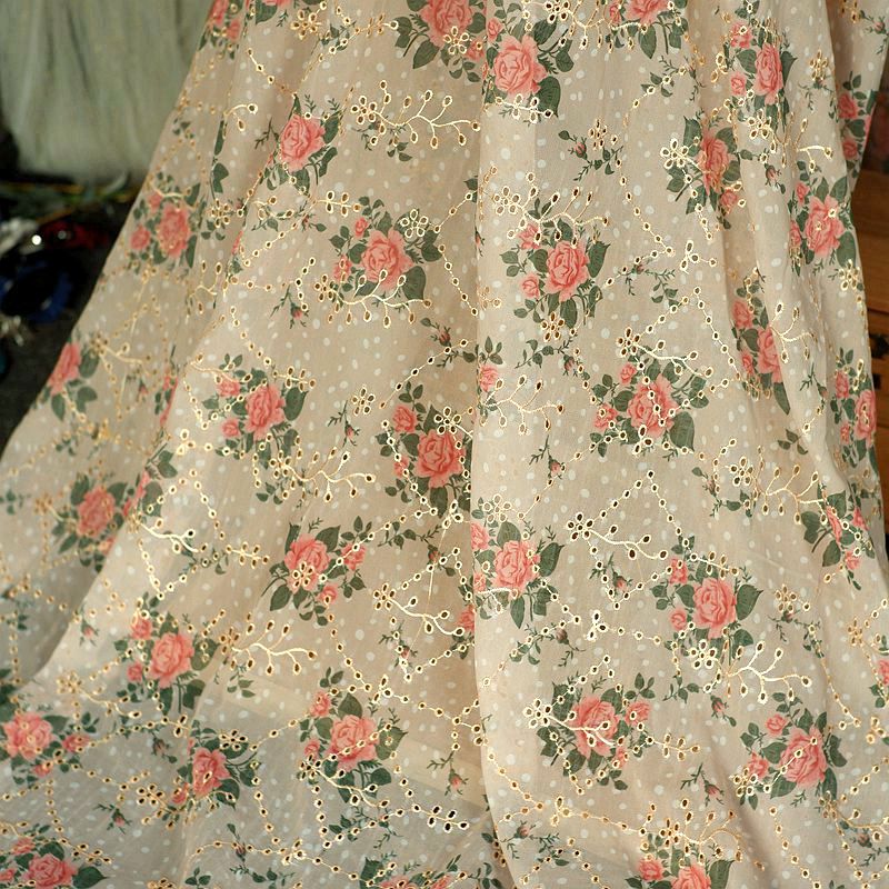 2 meter / parti bredde 150cm vintage rose chiffon broderi blonder klud kjole sy stof husstand duge dekoration: Default Title