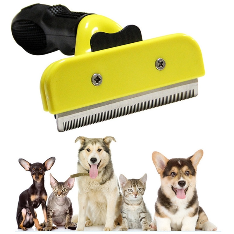 Animal de compagnie chien épilateur peigne chat cheveux brosse toilettage outil acier inoxydable fourrure nettoyage doux tondeuse pour animaux peigne chat fournitures