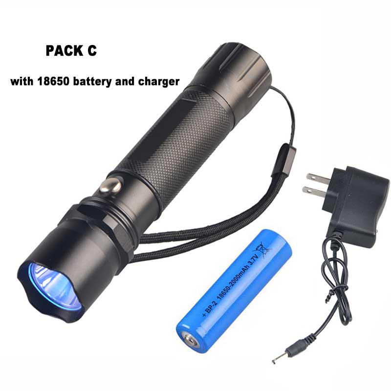 Tmwt 5w kraftig ultraviolet sort lys lommelygte usb genopladelig 395nm 365 led lilla lys 365nm uv lommelygte
