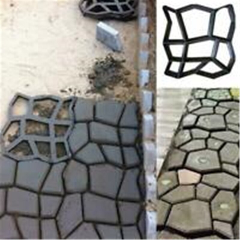 DIY Reusable Concrete Path Maker Mould Stepping Stone Paver Lawn Patio Garden Yard Brick Slab Walkway Pavement Cement Molder