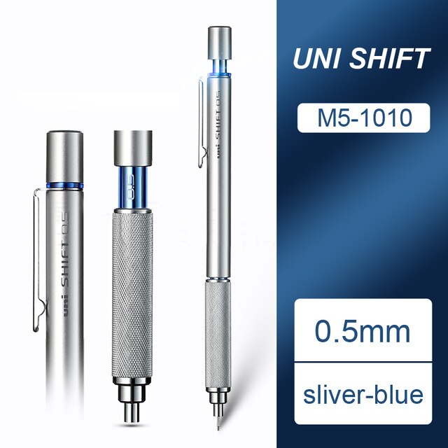 Japan uni  m5-1010 tegning mekanisk blyant skift serie semi-metal studerende tegning manga mekanisk blyant  m3/m4/m7/m9/m5-1010: 0.5mm blå