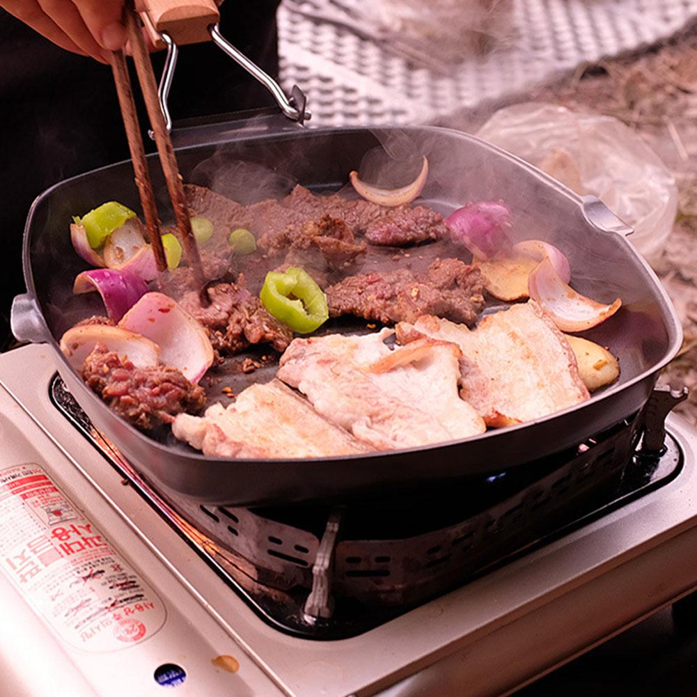 20/24/28CM Pan Griddle Easy Clean Frying Non-stick Skillet Steak meat Foldable handle cast Iron BBQ kitchen