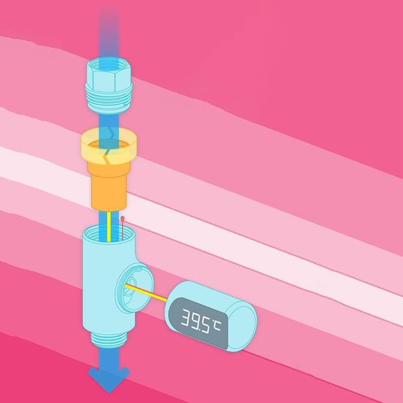 Led Display Water Shower Thermometer LED Display Home Water Shower Thermometer Flow Water Temperature Monitor