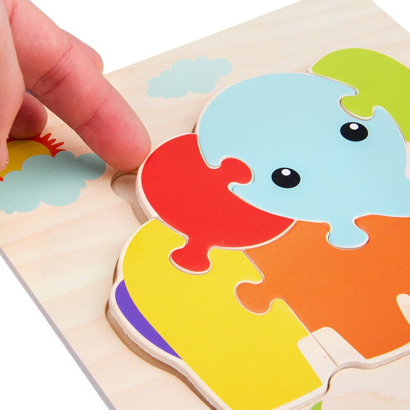 Houten Hand Grab Board Puzzel Speelgoed Dier Puzzels voor kinderen Cartoon Puzzel Leren Educatief Intelligentie Spel Speelgoed