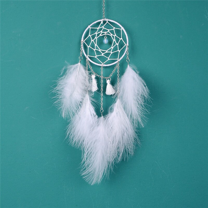 1 Pc Dream Catcher Led Handgemaakte Veren Nachtlampje Opknoping Thuis Kamer Decoratie Baby Muur Decor Voor Baby Bed Bumper decoratie