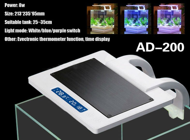 JFENGLI SUNSUN iluminación AD-120, 190, 200, 260, 320 luz LED para acuario planta pescado LED luz con Color blanco y azul