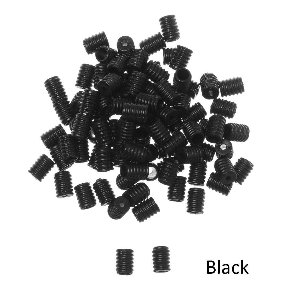 100 Pcs Silicone Flat Spiral Buckle Adjustable Bead Anti-slip Mask Buckle Elastic Band Cap Stopper Ear Cord Drawstring Button: black