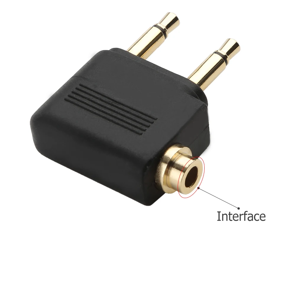1-5Stck Audio- Adapter 3,5mm Stecker Jack Fluggesellschaft Flugzeug Kopfhörer Kopfhörer Audio- Adapter für Flugzeug Reise Kopfhörer kopfhörer