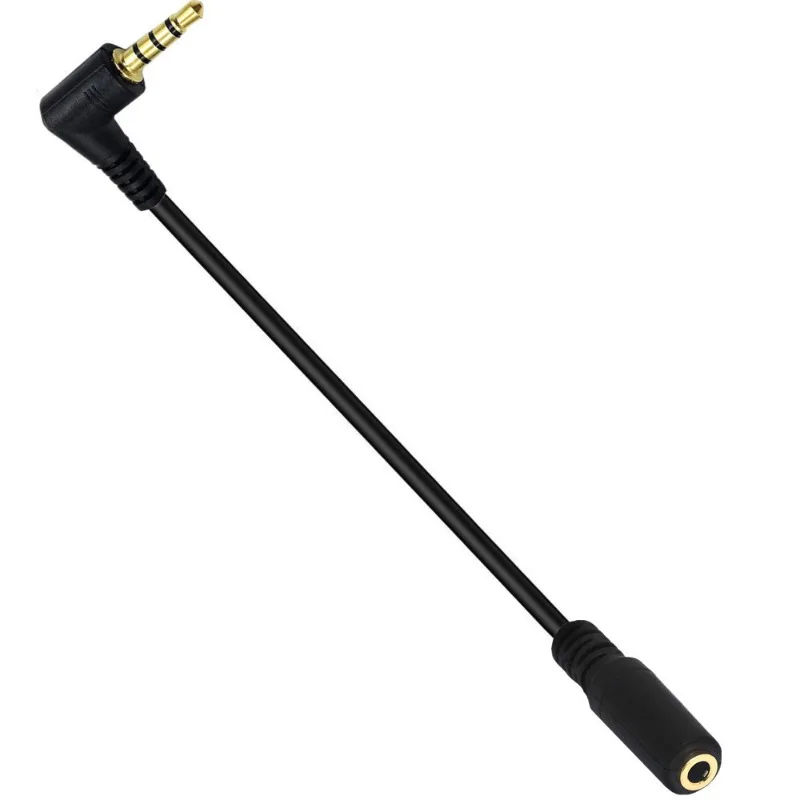 1szt 20cm 90 stopni kąt prosty 4-biegunowy TRRS 3.5mm Aux audio kabel wypełniacz adapter M/F 3.5mm robić PC lub mikrofonu-słuchawki