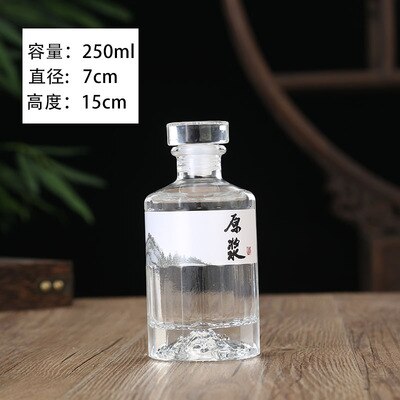 Botellas de vino de , botella de vidrio vacía para licor de alcohol, contenedor de vino de 500ml, 1 ud.: 250ml 1pc a