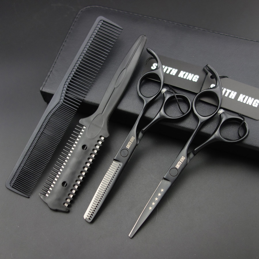 Kit de tesouras, tesouras e pente de cabelo profissionais de 5.5 polegadas., kit de lâminas, cortes e desbastes de alta qualidade.