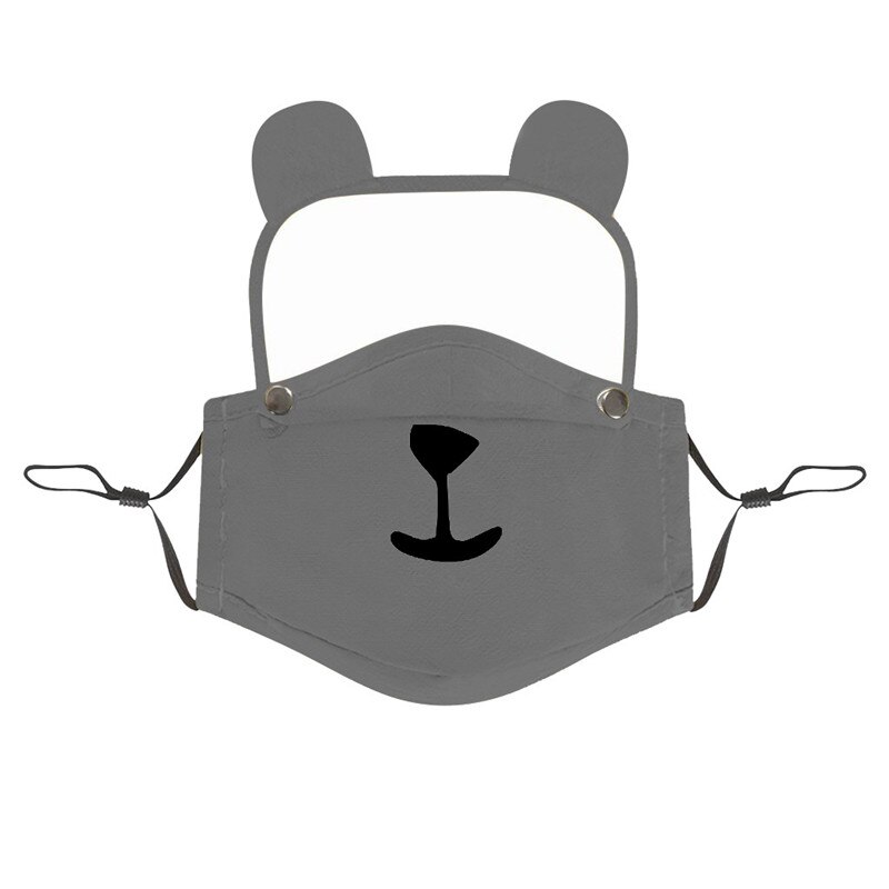 Child Washable Reusable Face Protectors With Detachable Animal Ear Eye Shield Visual Shield Splash Screen Protective Face Wear: GY