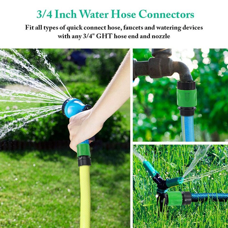 Garden Quick Connect Release Water Hose Fittings Plastic Connectors, Male &amp; Female 3/4 Inch GHT 10Pcs