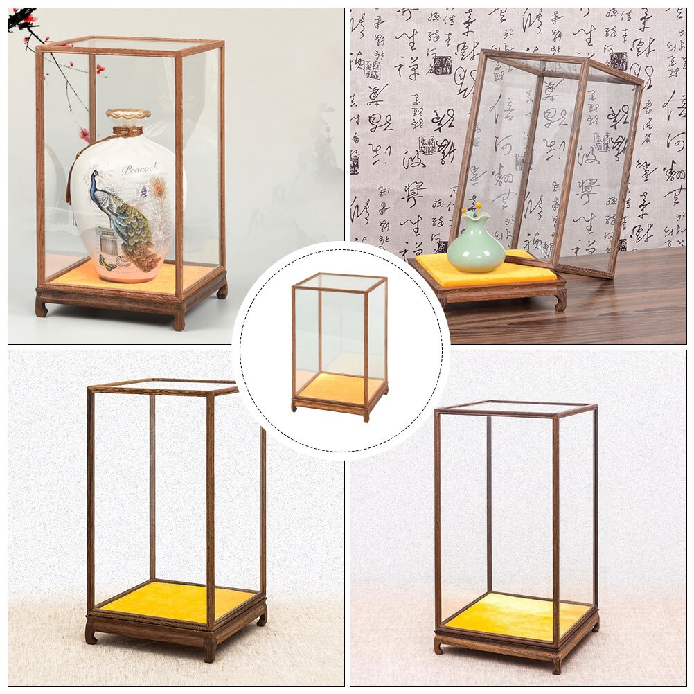Transparent Glass Box Multi-function Display Box Desktop Display Case Show Supply