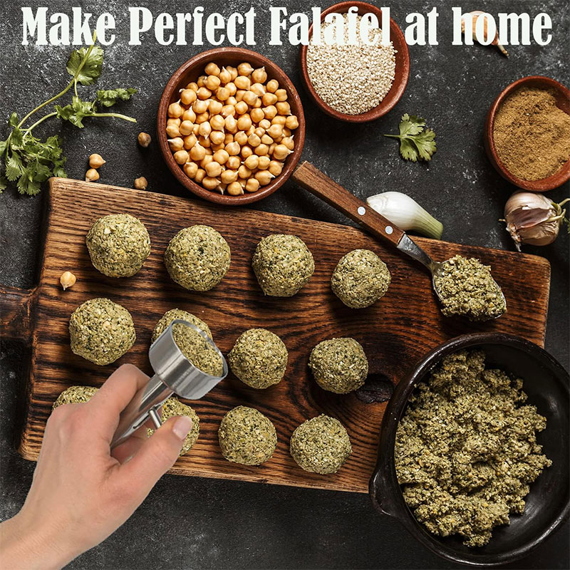 Falafel Gehaktbal Scoop Maker Gereedschap Roestvrij Staal Professionele Falafel Maker Scoop Anti-aanbakkerige Falafel Mold Keuken Gadgets