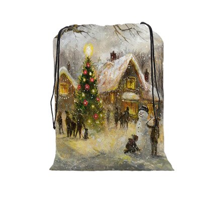 De zak vrolijke kerst print tas kerst trekkoord tassen dames multi-stijl reisrugzak wolesale: 07
