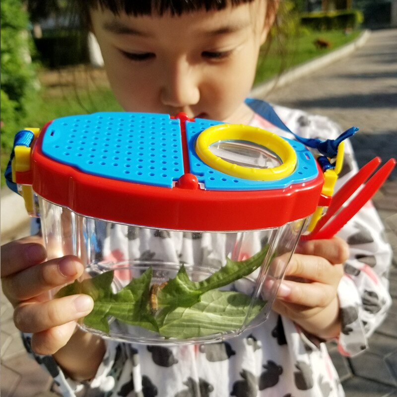 Insektopsamlingsboks til børn forstørrelsesglas krybdyr terrarium fartøj baby udforske det unikke i naturen