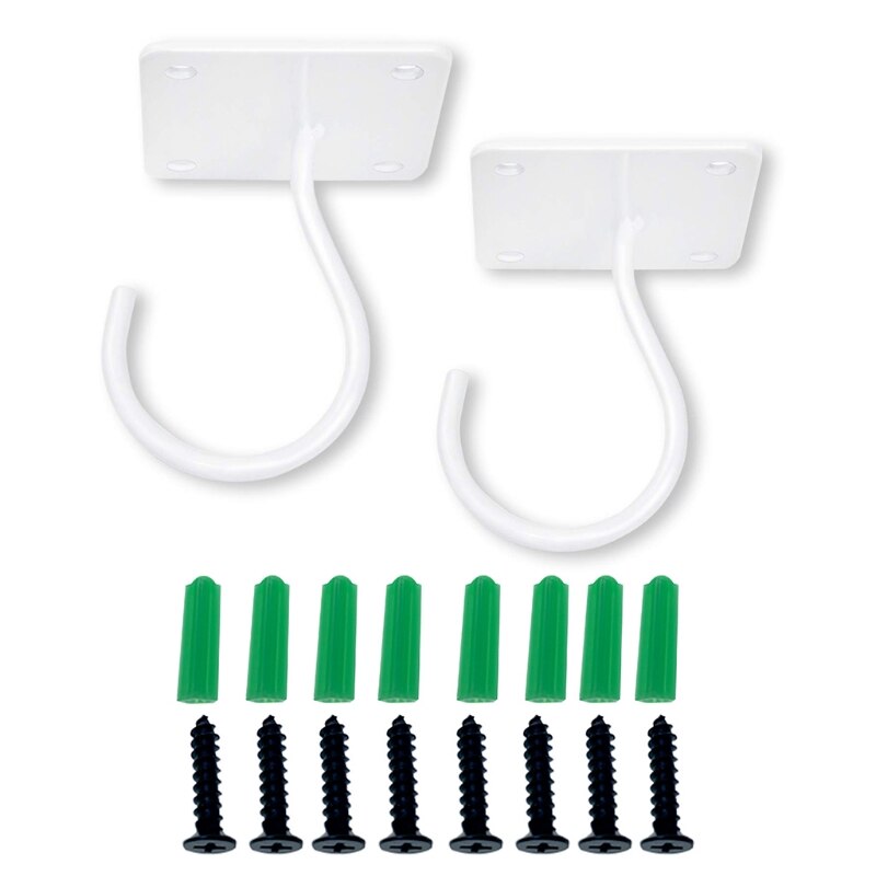 2Pcs Metal Heavy Duty Plant Plafond Haken Met Montage Schroeven Houden Tot 20Kg: White