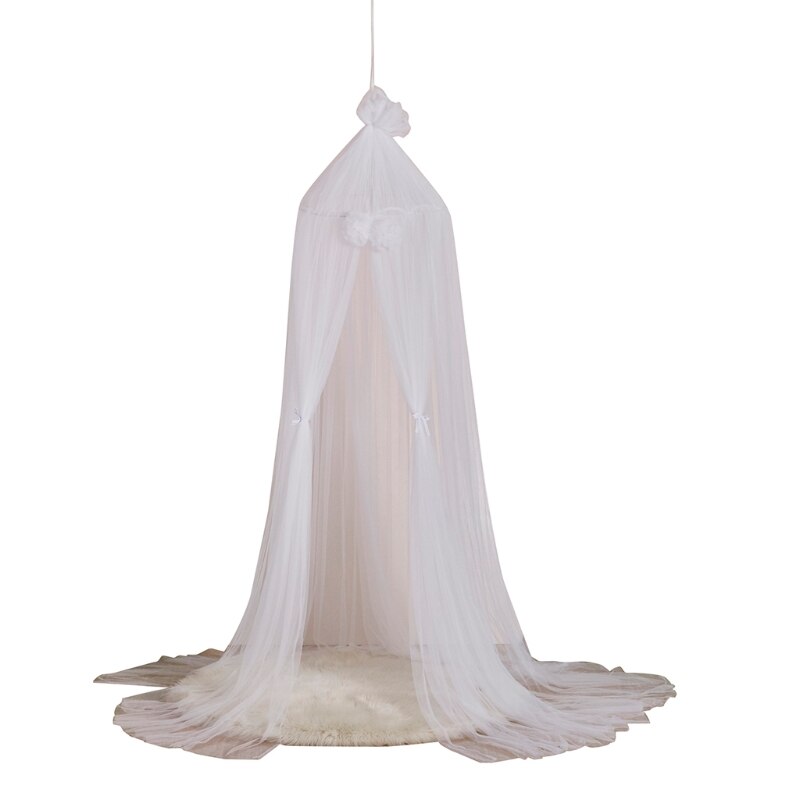 Baby Mesh Garen Bed Luifel Wieg Muggen Netto Gordijn Dome Opknoping Tent Kinderkamer Decoratie: WHITE
