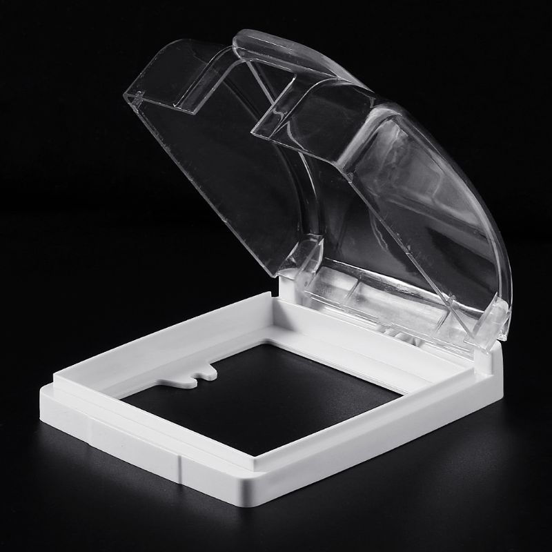 Plastic Wall Switch Waterproof Cover Box Wall Light Panel Socket Doorbell Flip Cap Cover Clear Bathroom Kitchen Accessory