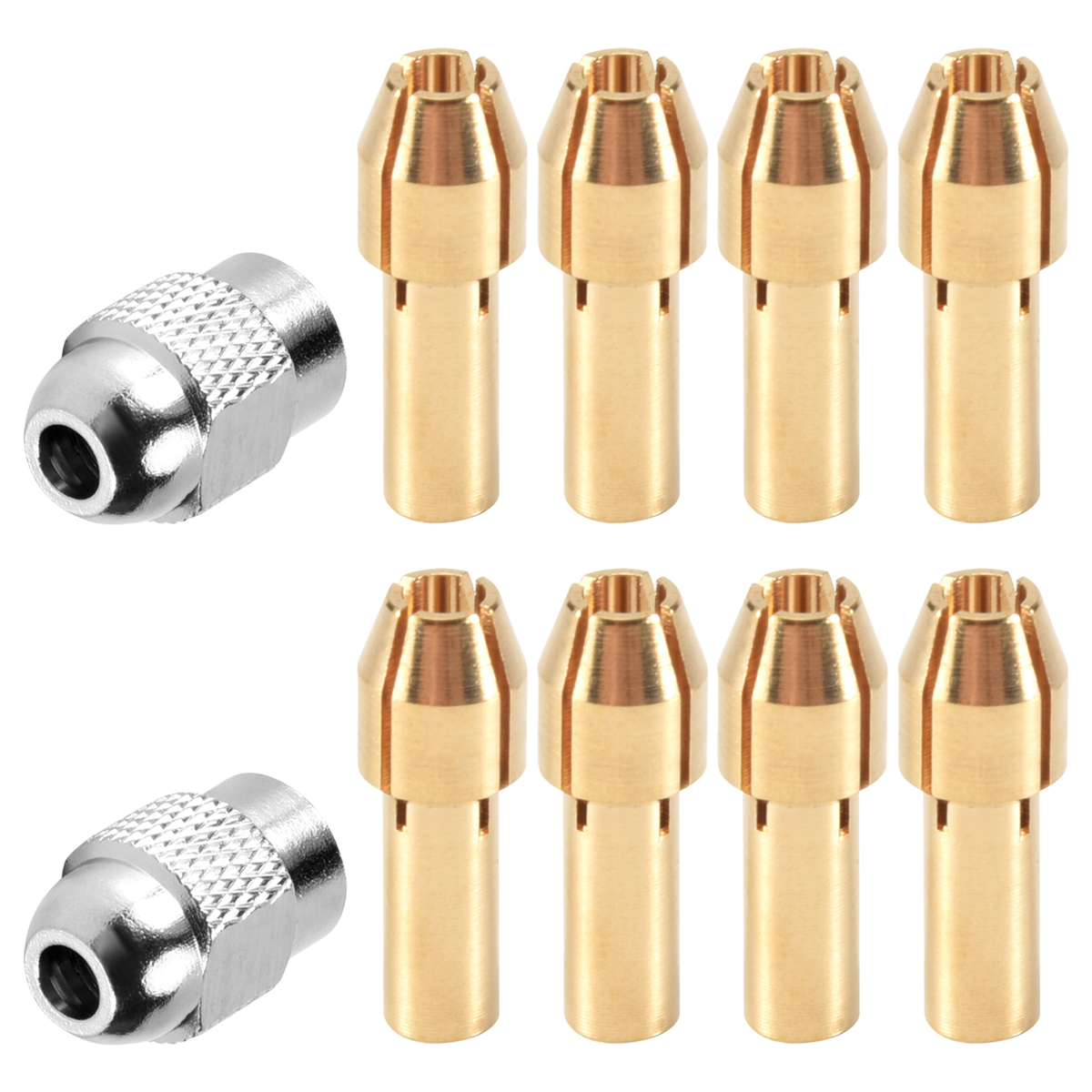 Pince en laiton pour Dremel, ensemble d'outils d'écrou de perceuse à distance à changement rapide, remplacement 4485, 0.8, 1.2, 1.5, 1.8, 2.0, 2.4, 3.0mm, 10 pièces