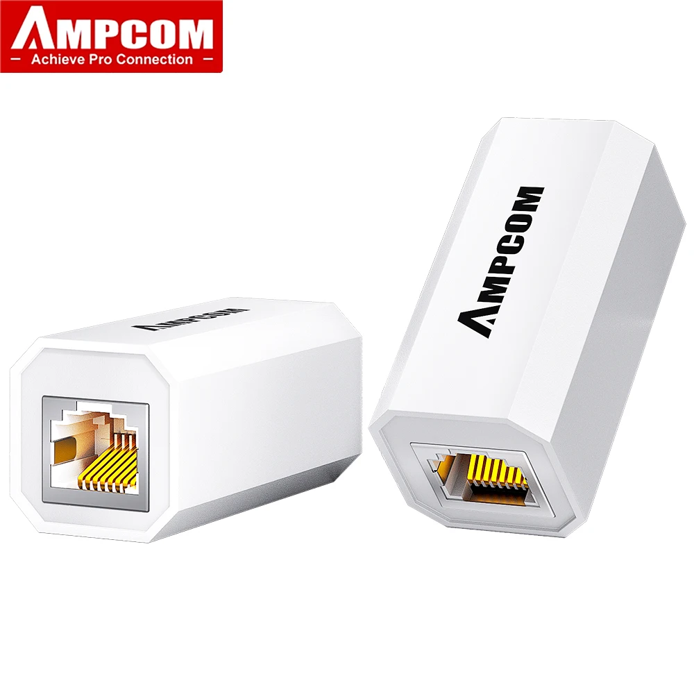 AMPCOM RJ45 Connector 8P8C Female extender LAN connector Adapter inline Cat7/Cat6/Cat5e Ethernet Cable: Rose Red / Bundle 5