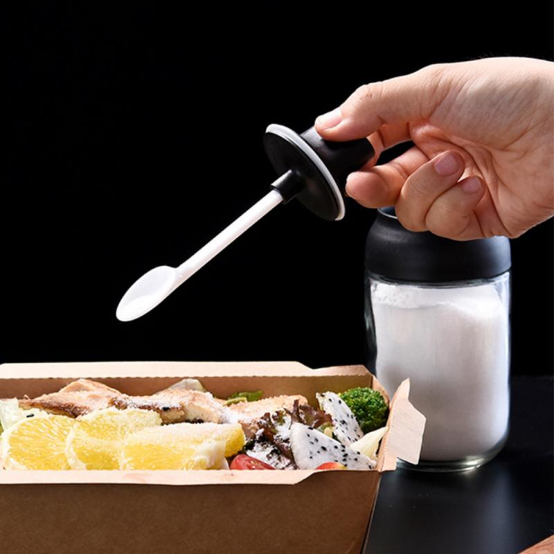 250ml peppar cruet oljeflaska sked täcka glas kök fuktbeständig honung krydda flaska kök krydda burk tank 3 stil