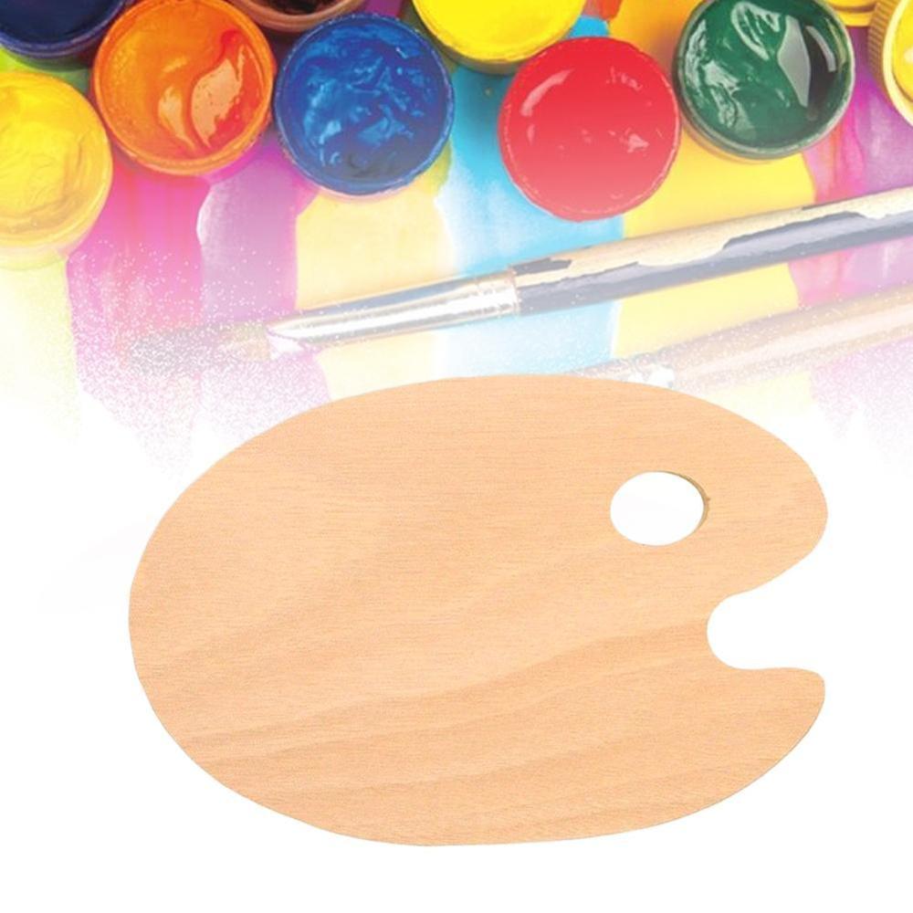 Smooth Tray Palette Art Supplies Watercolor Oval Oil Thumb Artist Flat With Hole Wooden Painting Office Supplies Acrylic H9Z7