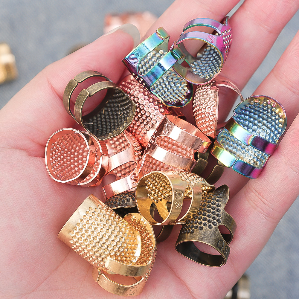 retrò protezione per le dita Anello ditale antico fa per lavoro manuale Aghi per ditale antiscivolo impostato da cucito fai da te per la casa Accessori per strumenti