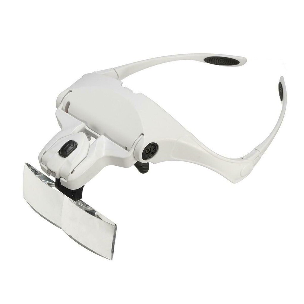 Loupe Frontale Grossissantes Lunettes Loupe Éclairante avec 3 Lumières