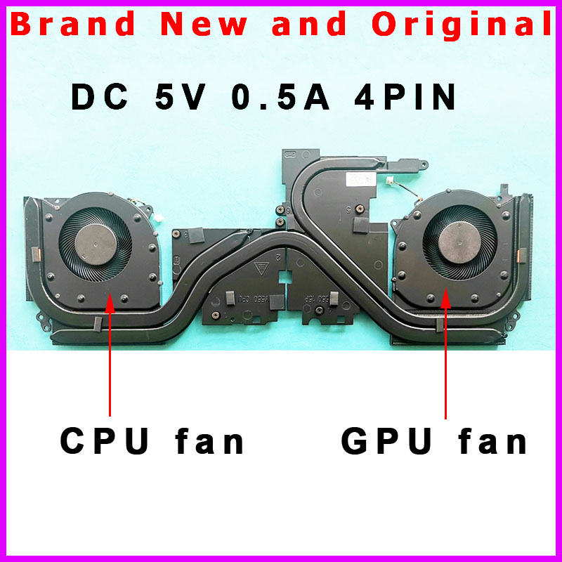 Laptop CPU GPU Heatsink Fan Cooler Radiator for Lenovo Legion 5-15IMH05 82AU 5F10S13917 5F10S13914 DC 5V 0.5A 4PIN