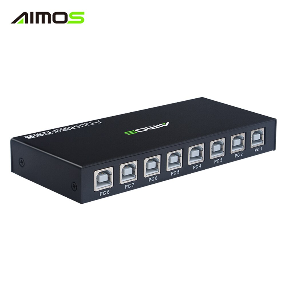 AIMOS 8 Ports USB KVM Switch USB Synchronizer KVM Switcher for Windows10 PC Keyboard Mouse Printer Synchronization Controller