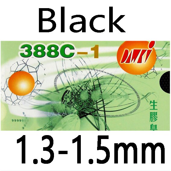 Dawei 388c-1 king of medium pips-out bordtennis pingpong gummi med svamp: Svart 1.3-1.5mm