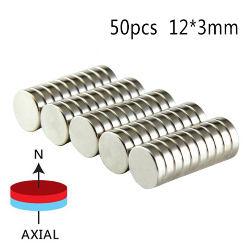 10/20/50 stuks/set 12*3mm Kleine Ronde Neodymium Magneten Disc Sterke Zeldzame Aarde N50 Koelkast magneten