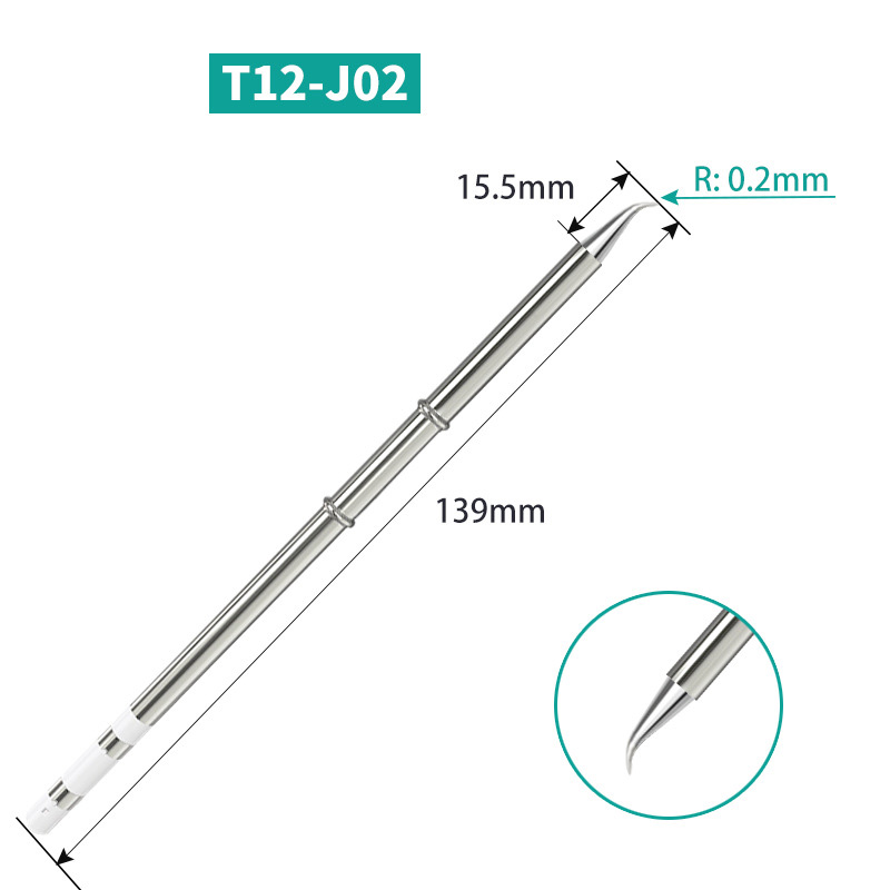 T12 K Series T12-K KL KF KR KU KL J02 JS02 Soldering Solder Iron Tips for Hakko FX951 DIY Soldering Station Kits Welding Tools: T12-J02