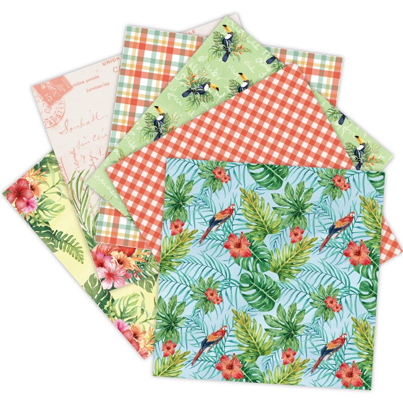 KLJUYP, 12 hojas de almohadillas álbum de recortes Tropical, papel de Origami, papel de fondo artístico, papel para álbum de recortes, manualidades DIY