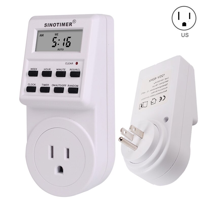 TM516 Digital Timer Plug Weekly Programmable Electrical Wall Plug-in Power Socket Timer Switch Outlet Time Clock 220V 110V EU: US Plug